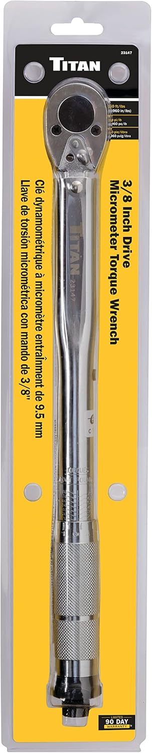 Titan Tools 23147 Micrometer Style Torque Wrench 3/8" Drive