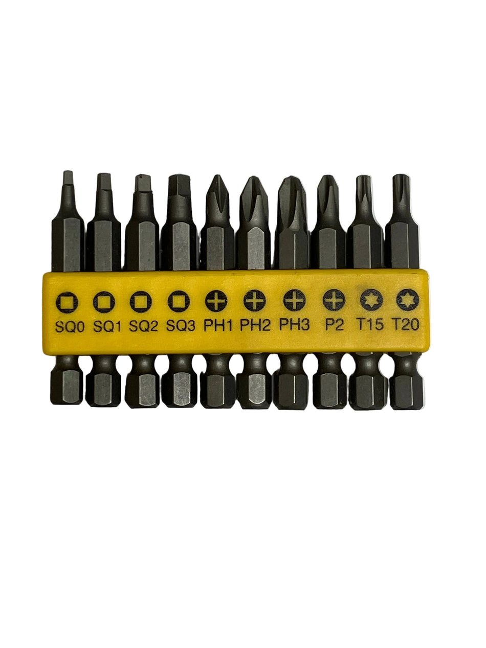 Stay Sharp 75002 10 Pc S2 Steel 2” Assorted Power Bits Set