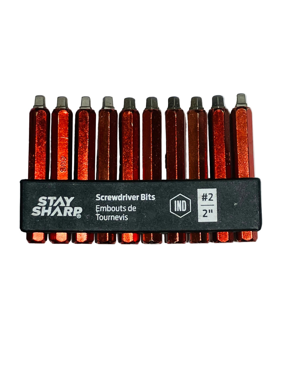 Stay Sharp 96032 10 Pc S2 Steel 2” SQ2 Power Bits Set