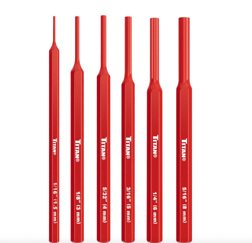 Titan 17073 6 Pc Pin Punch Set