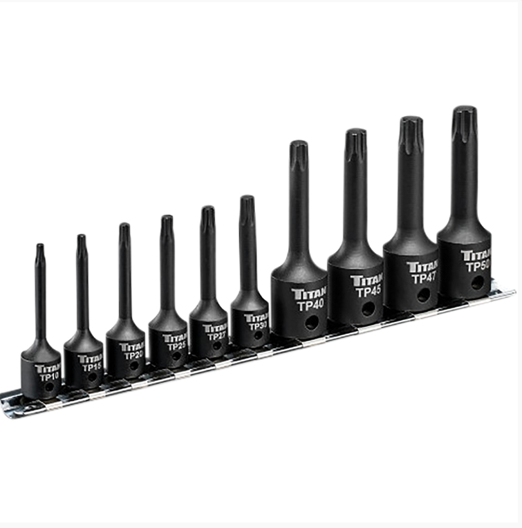 Titan 49008 10 Pc Deep Torx Plus Impact Bit Socket Set TP10-TP50