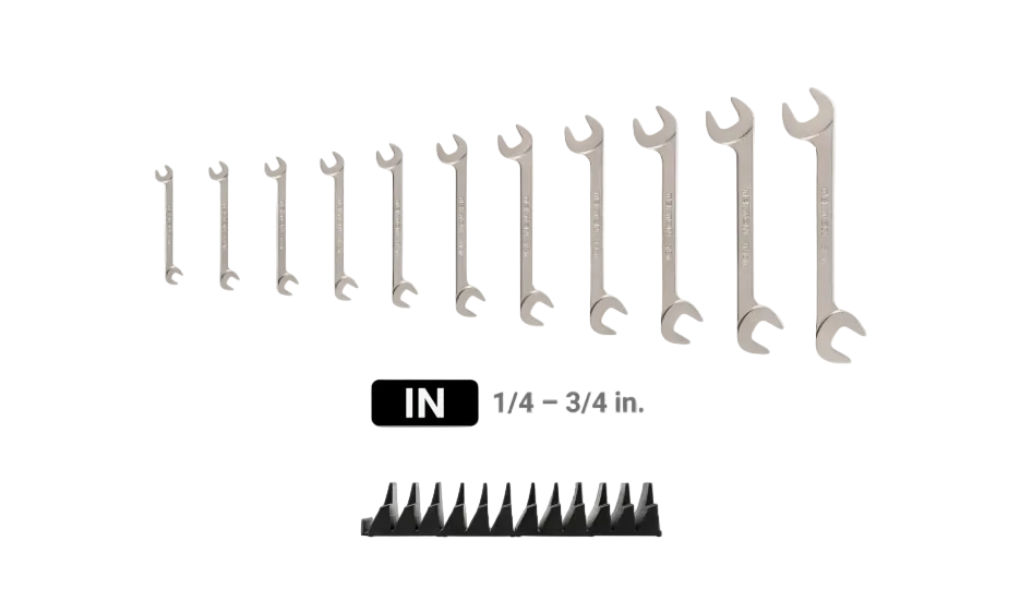 Tekton WAE 91501 11 Pc SAE Angle Head Wrench Set w/ Organizer, 1/4”-3/4”