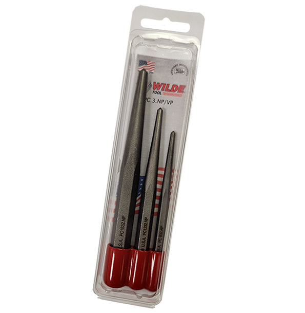 Wilde Tool PC3 3 pc Center Pin Punch Set 1/4, 3/8, and 1/2-Inch