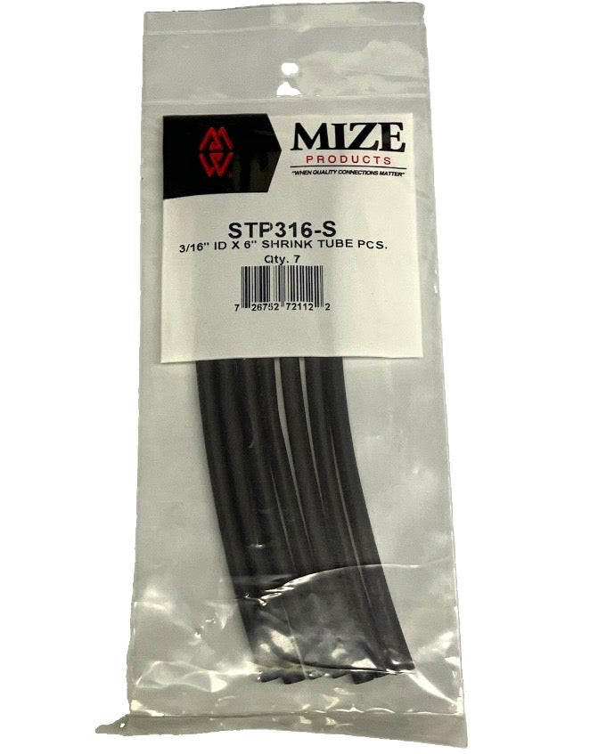 Mize STP Polyolefin 3/16" ID X 6 Shrink Tubing STP316-S
