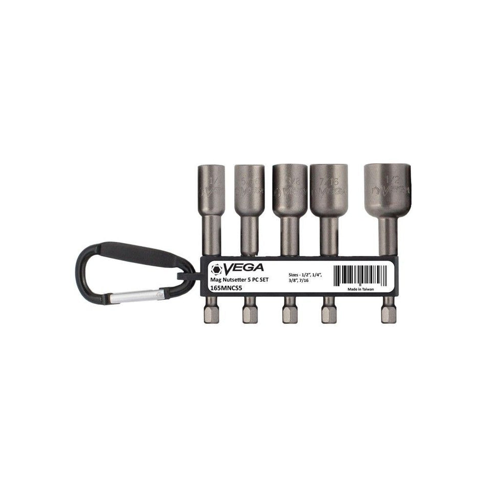 Vega 165MNCS5 5 Pc 1/4” - 1/2” S2 Magnetic Nutsetter