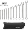 TEKTON WCB94101 SAE Combination Wrench Set with Pouch, 11-Piece (1/4-3/4 in.)