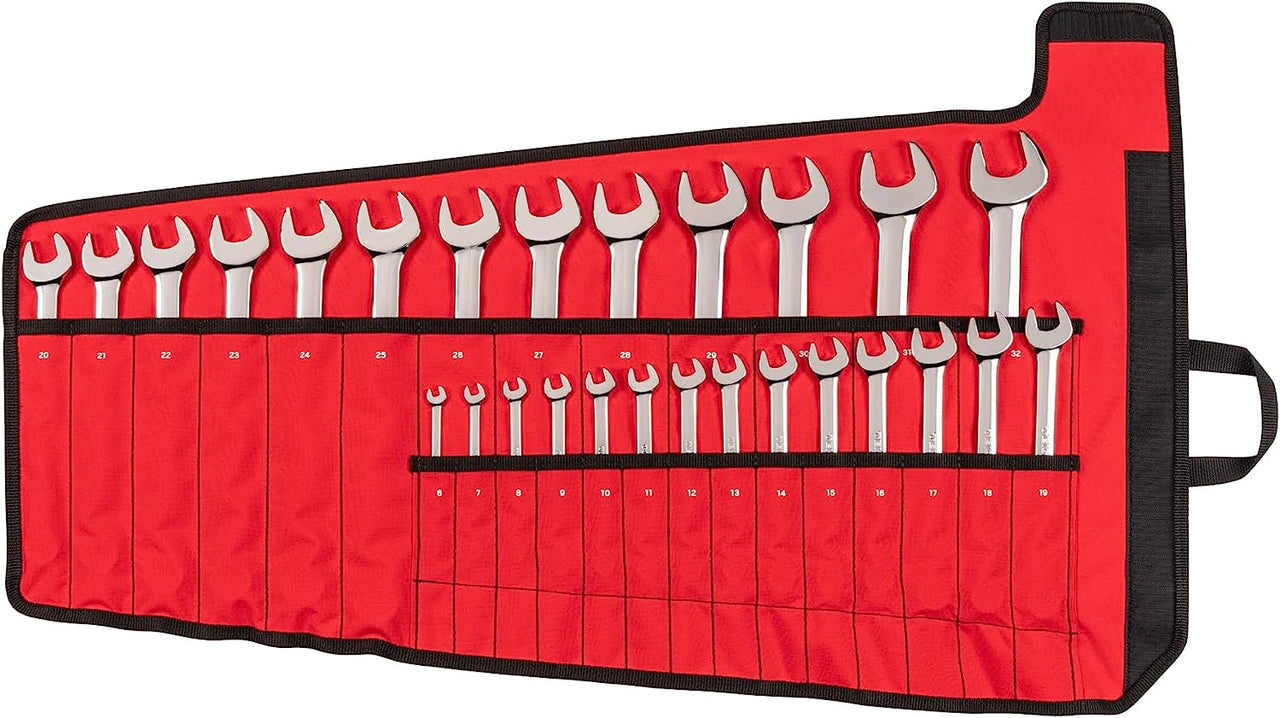TEKTON WCB94203 Metric Combination Wrench Set with Pouch, 27-Piece (6 - 32 mm.)