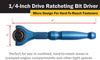 Titan Tools 11315 1/4-Inch Drive x 4-Inch 90-Tooth Swivel Head Micro Ratchet Bit Driver (Asst of 12)