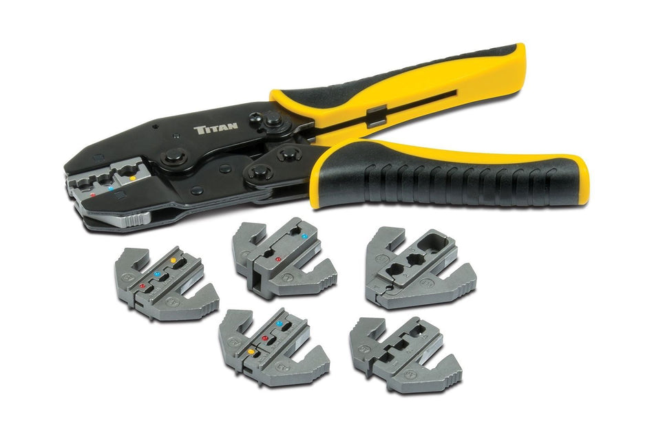 Titan Tools 11950 Ratcheting Wire Terminal Crimping Set 7-Piece