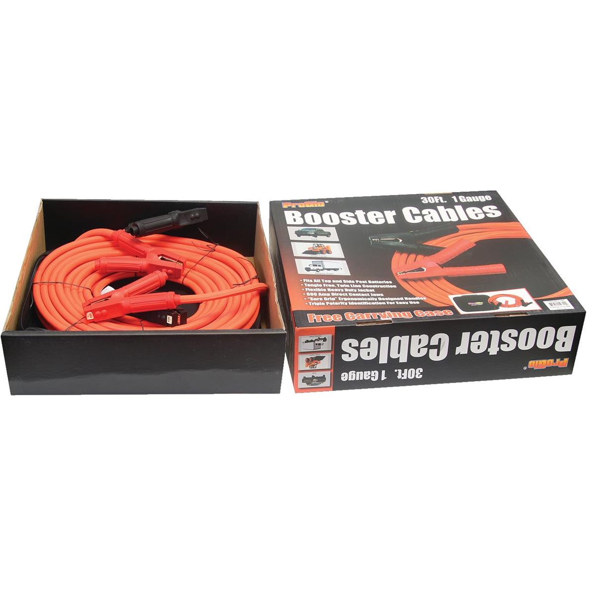 Century Pro Glo 1 Gauge 30' Booster Cables, D1110130OR