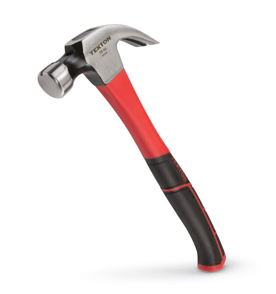 TEKTON 30323 Jacketed Fiberglass Magnetic Head Claw Hammer, 16-Ounce
