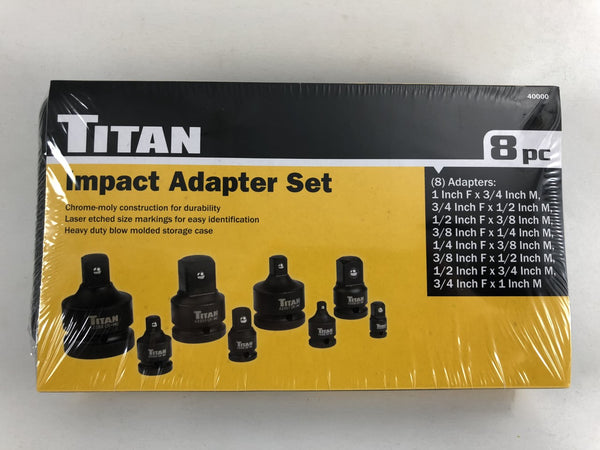 Titan Tools 8 Pc Impact Adapter Set, 40000