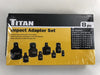 Titan Tools 8 Pc Impact Adapter Set, 40000