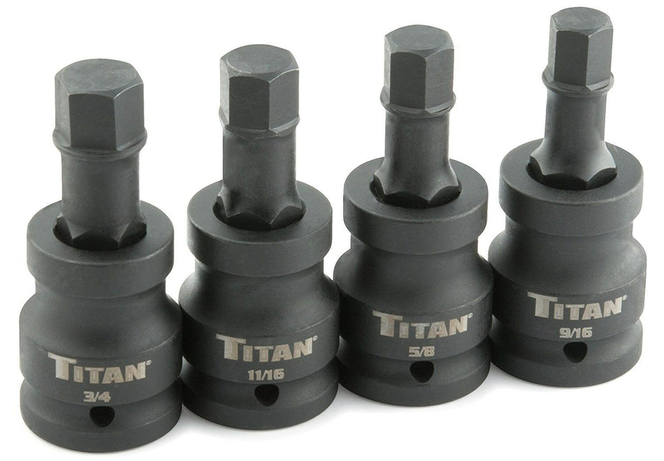 Titan Tools 44101 3/4" Drive Hex Impact Bit Socket Set