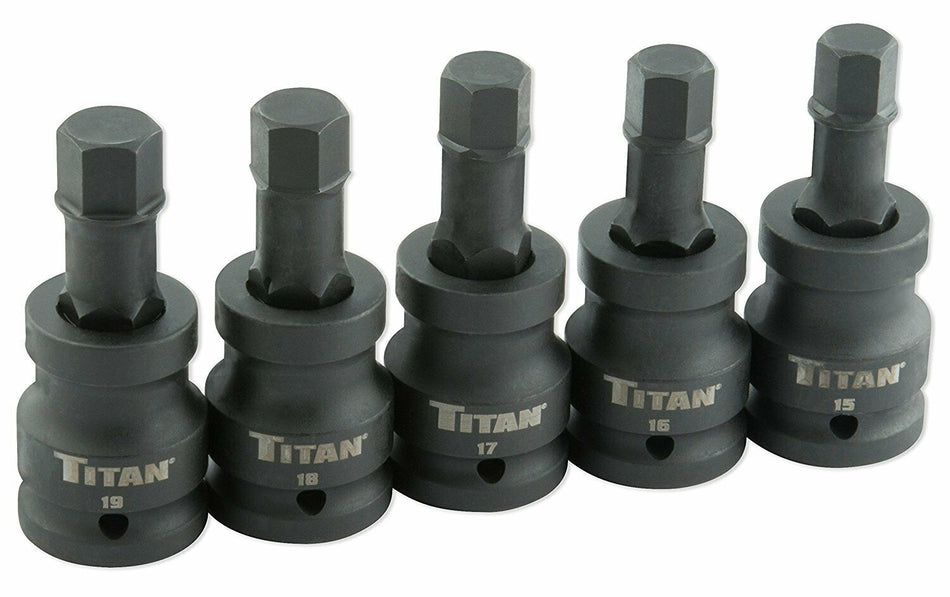 Titan Tools 44505 3/4 Inch Dr Metric Hex Impact Bit Socket Set