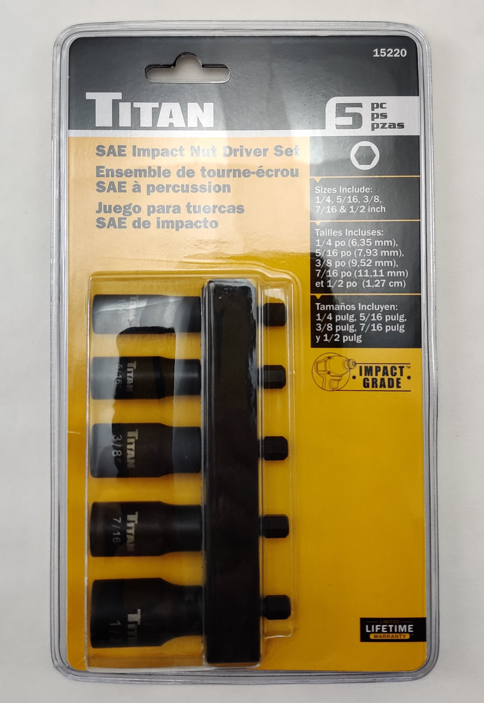 Titan 15220 5 Pc SAE Impact Nut Driver Set