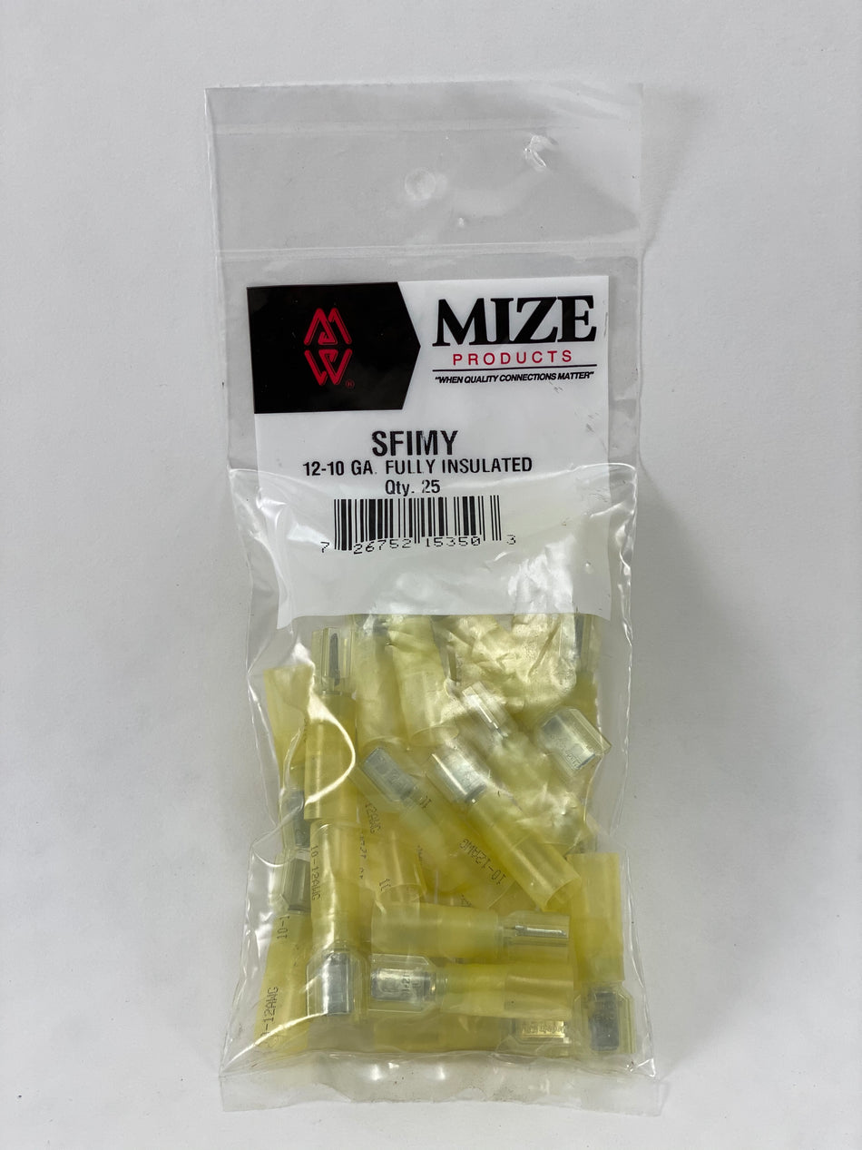 Mize Wire 25 Pc 12-10 GA Male Insulated Shrink Plug Connector, SFIMY