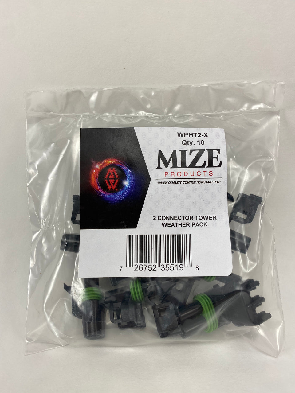 Mize Male Connector Tower Weather Pack Plugs - Two Connectors, WPTH2X