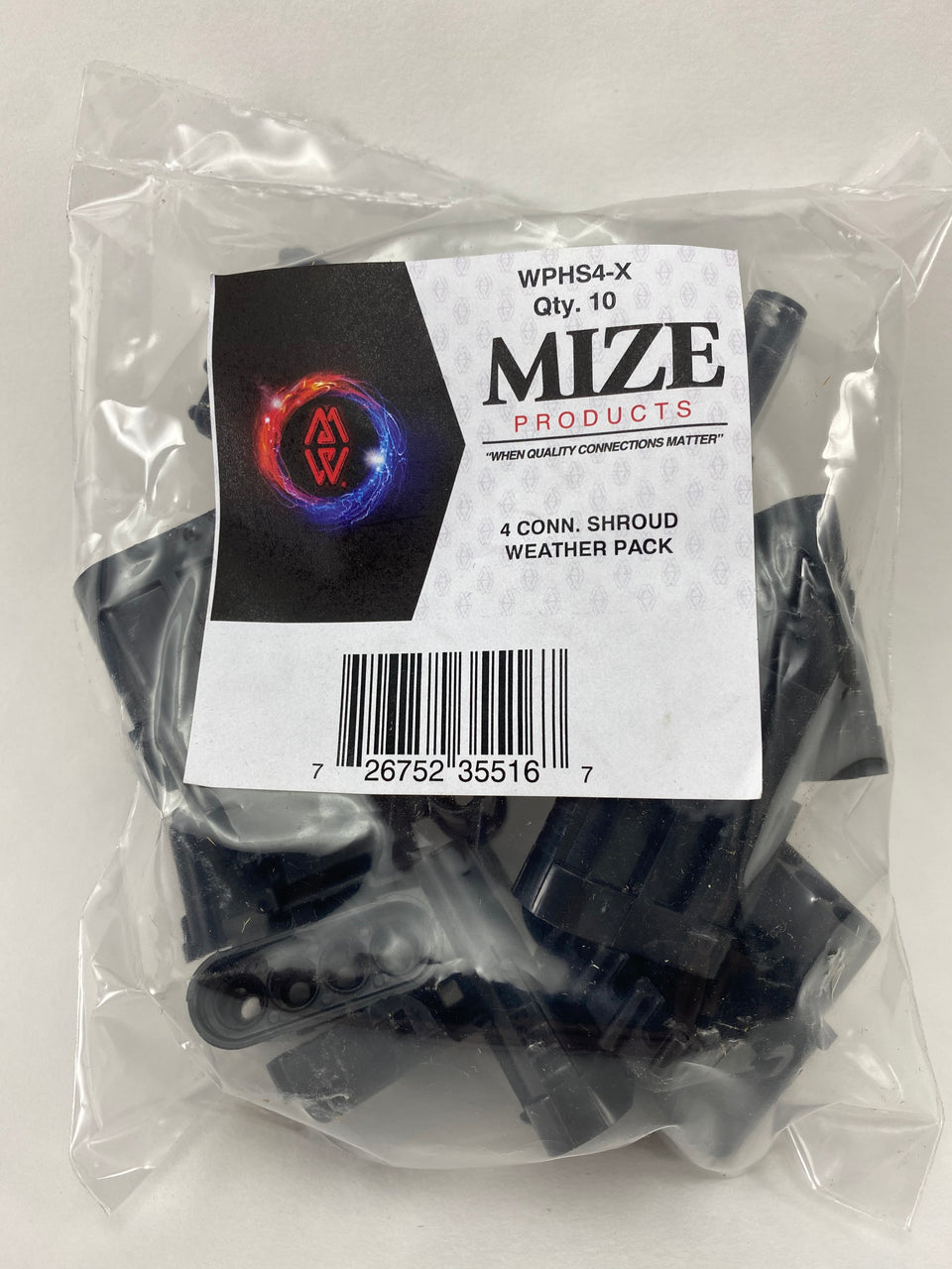 Mize Female Connector Shroud Weather Pack Plugs - Four Connectors, WPHS4X