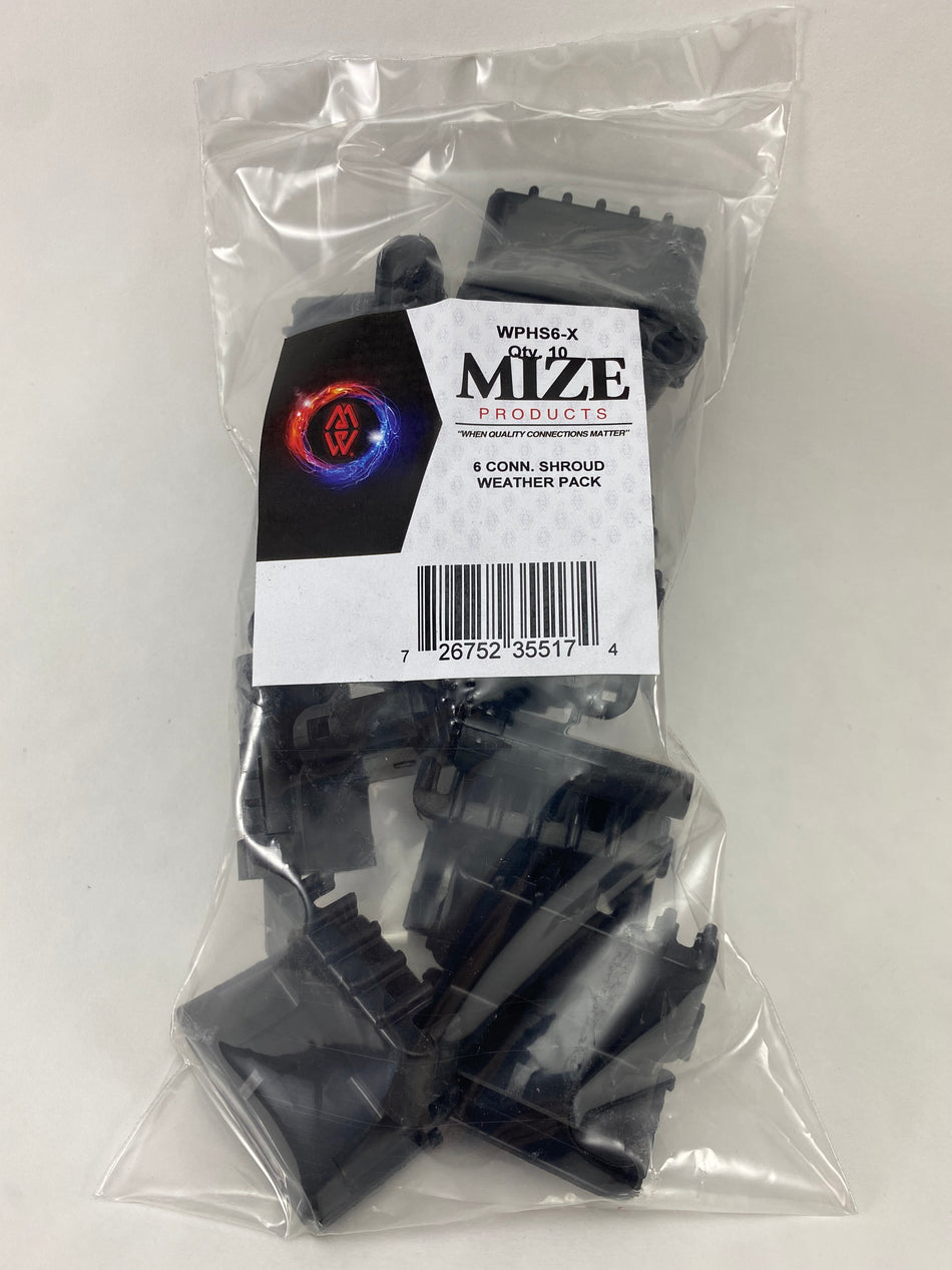 Mize Female Connector Shroud Weather Pack Plugs - Six Connectors, WPHS6X