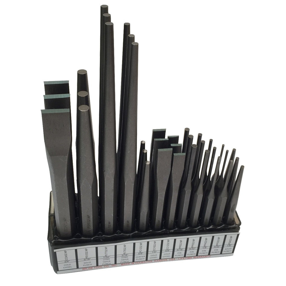 Wilde USA 36-Piece Master Punch & Chisel Assortment