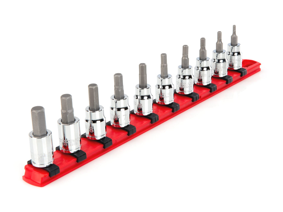 Tekton 3/8 Inch Drive Hex Bit Socket Set, 10-Piece (3-10 mm)