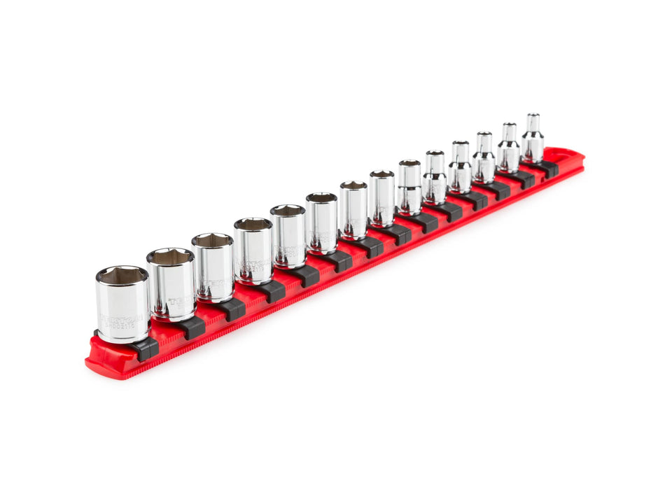 Tekton SHD90111 1/4 Inch Drive 6-Point Socket Set, 14-Piece (4-15 mm)