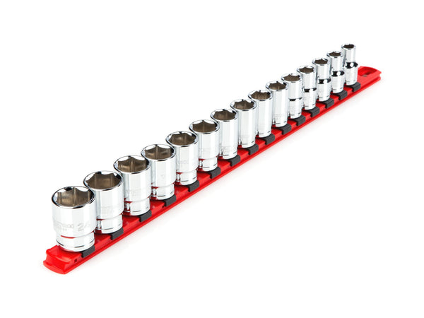 SHD92102 ½ Inch Drive 6 Point Socket Set w/ Twist Lock Rail, 15 Pc 10-24 mm