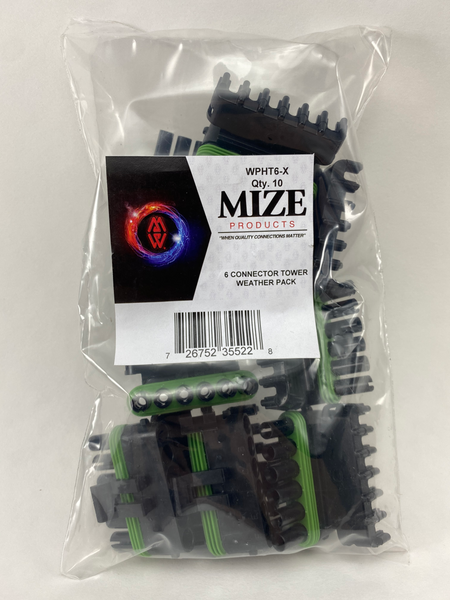 Mize Male Connector Tower Weather Pack Plugs Six Connectors, WPHT6X