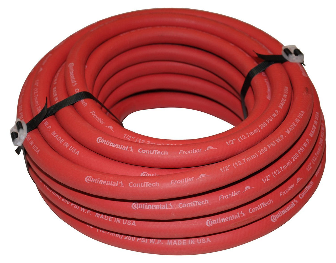 Continental CONTITECH (Formerly Goodyear) 30819 1/2-Inch x 50-Feet Rubber Air Hose 1/2-Inch Fittings, Red - Made in USA