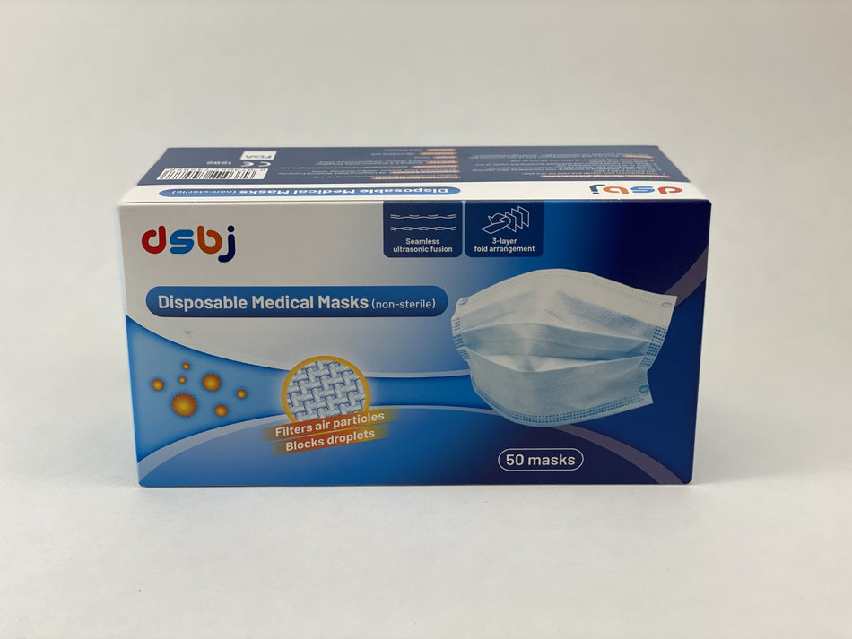 50 Pc Disposable 3 Layer Medical Masks, FDA Approved