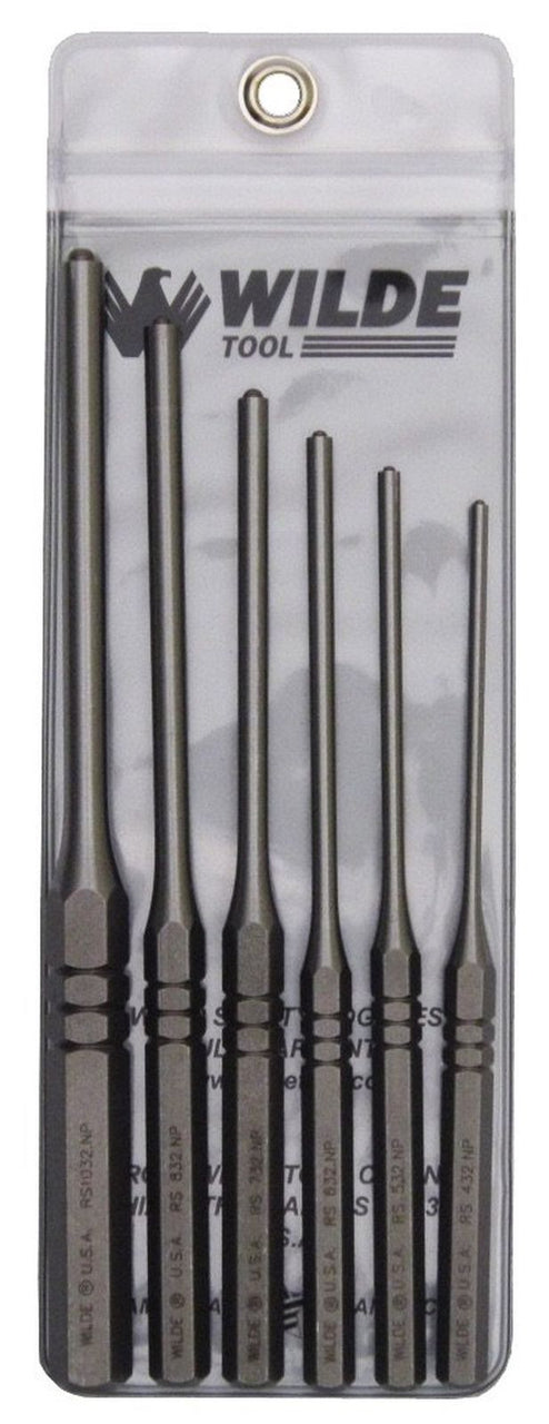 Wilde USA 6 Pc Roll Spring Pin Punch Set, RS906
