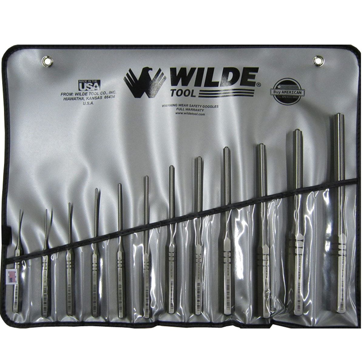 Wilde USA 12 Pc Roll Pin Punch Set, RS912