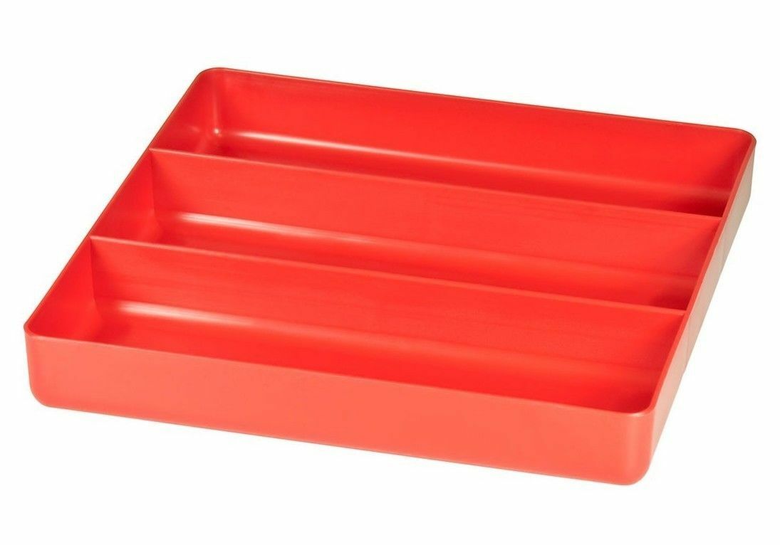 Ernst Manufacturing 5020 3 Compartment Toolbox Tray Organizer, Red