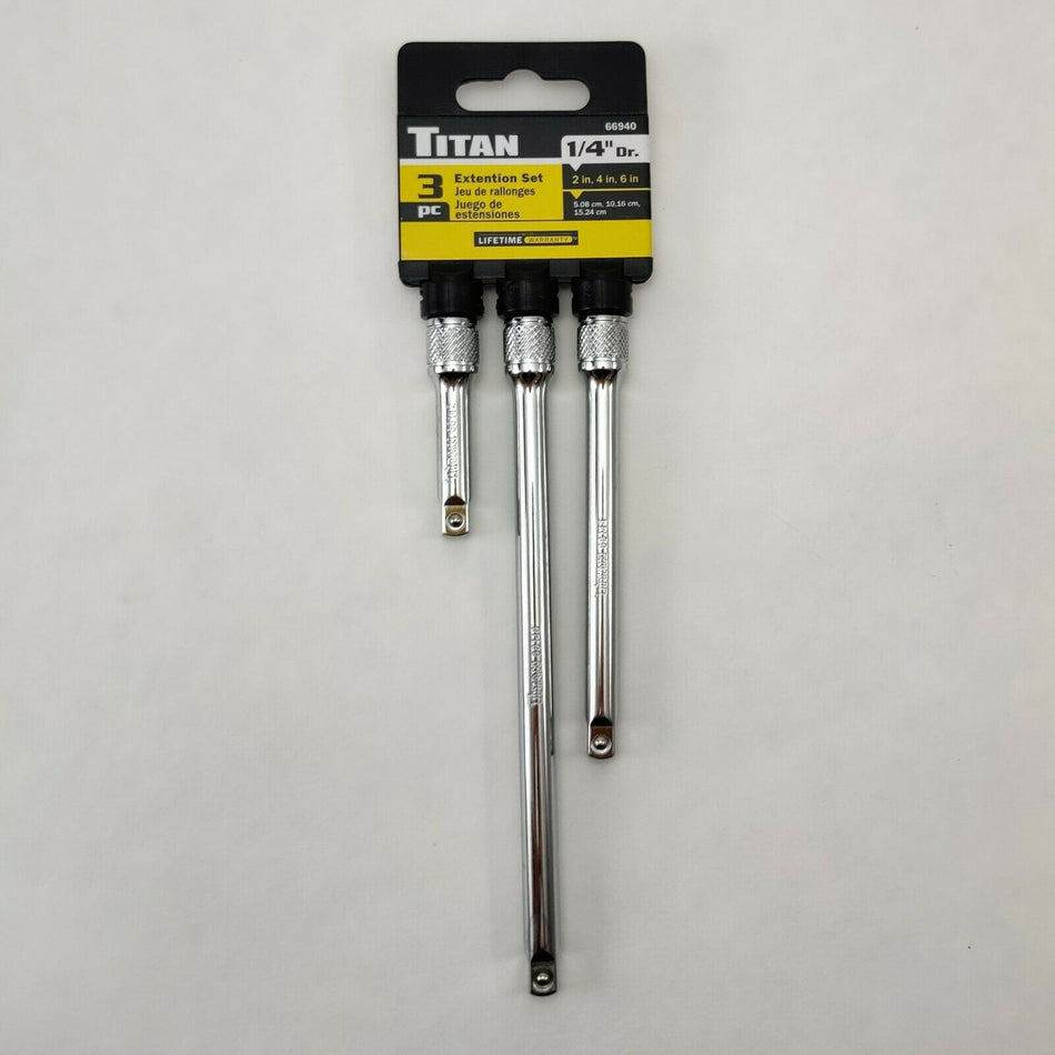 Titan 66940 1/4" Drive Extensions, 2", 4" & 6"