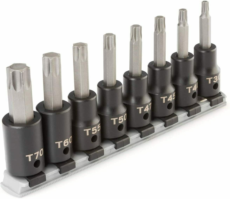 Tekton 8 Pc 1/2” Drive Impact Torx Bit Socket Set T30-T70 SIB92102