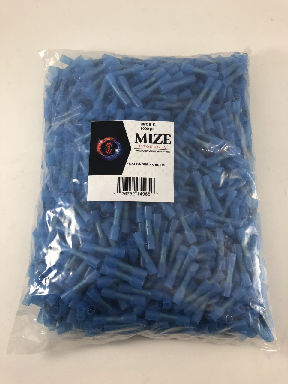 Mize Wire 1000 Pc Blue 1614 Gauge Heat Shrink Butt Connectors, Made i