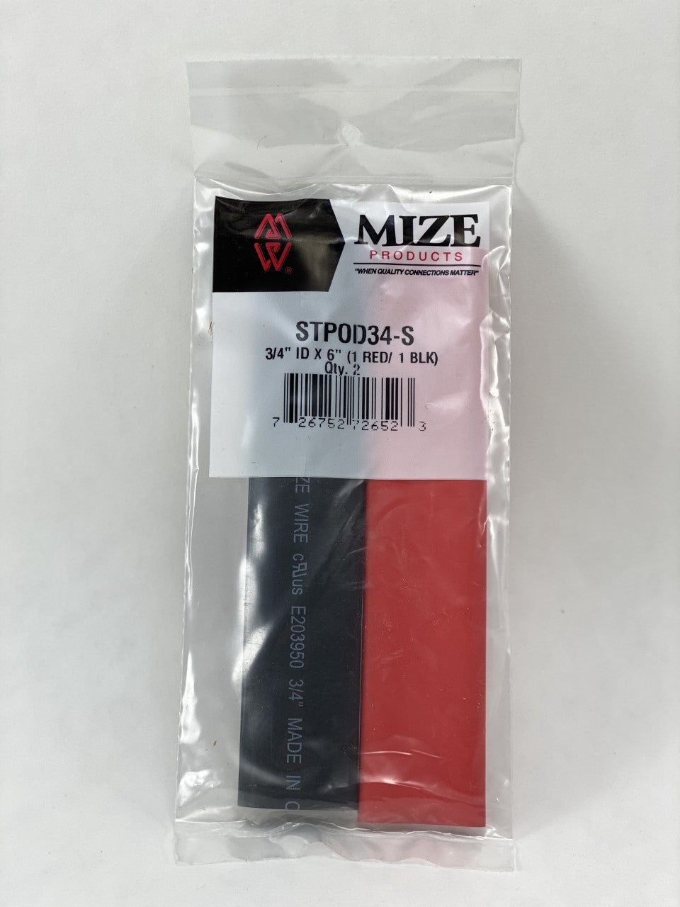 Mize Wire 2 Pc 3/4" Polyolefin Dual Wall Heat Shrink Tubing w/ Adhesive, STPOD34S